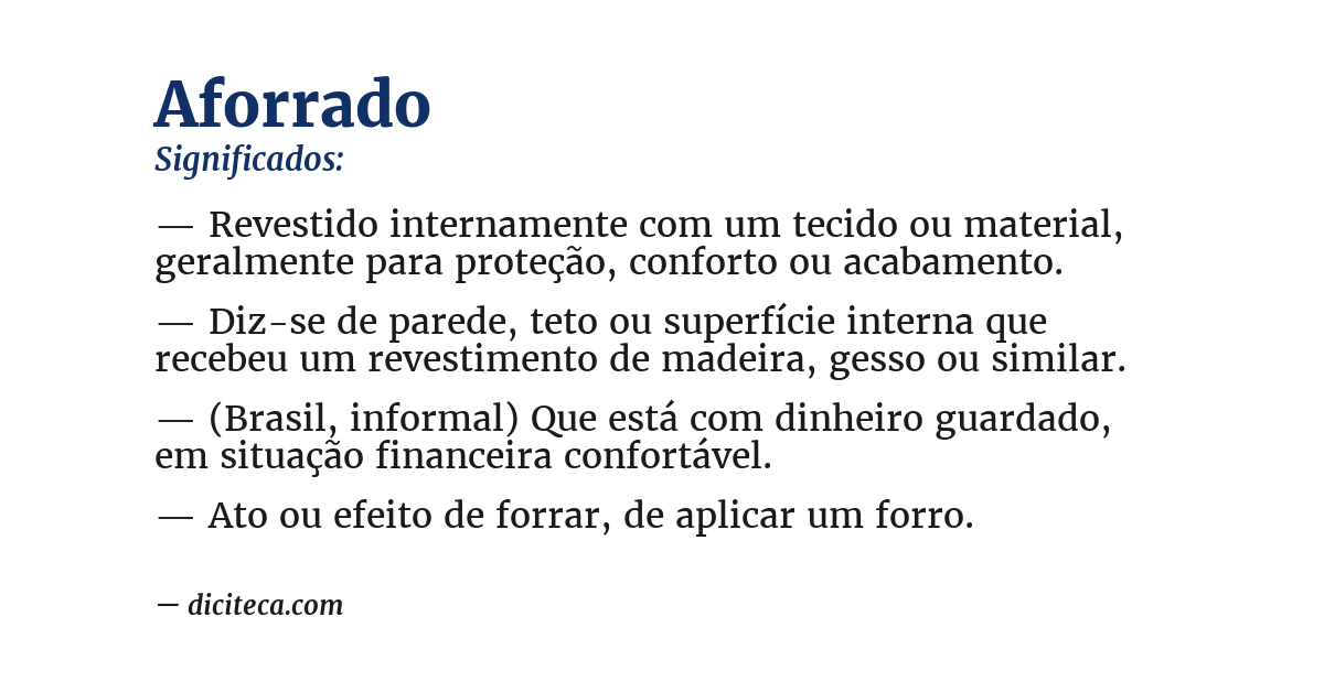 Significado de aforrado