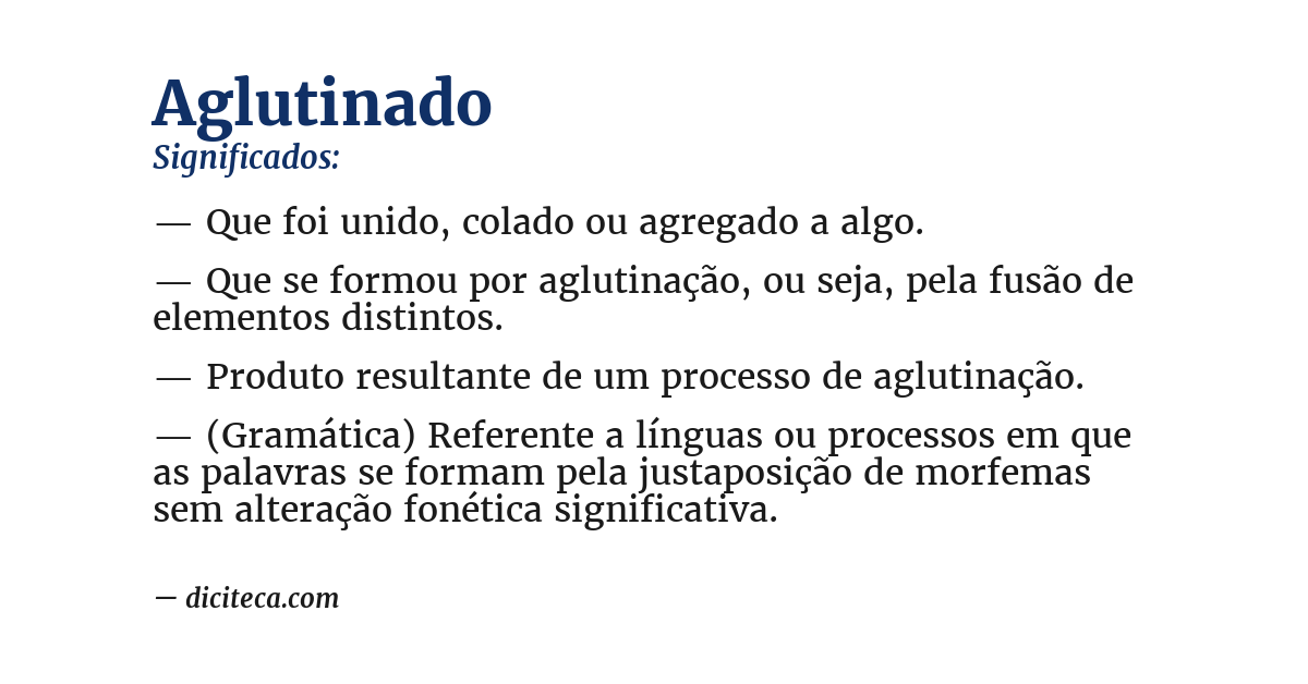 Significado de aglutinado