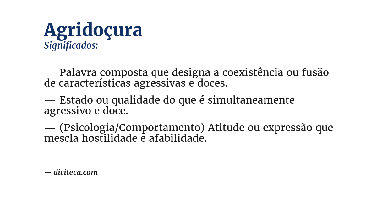 Significado de agridoçura