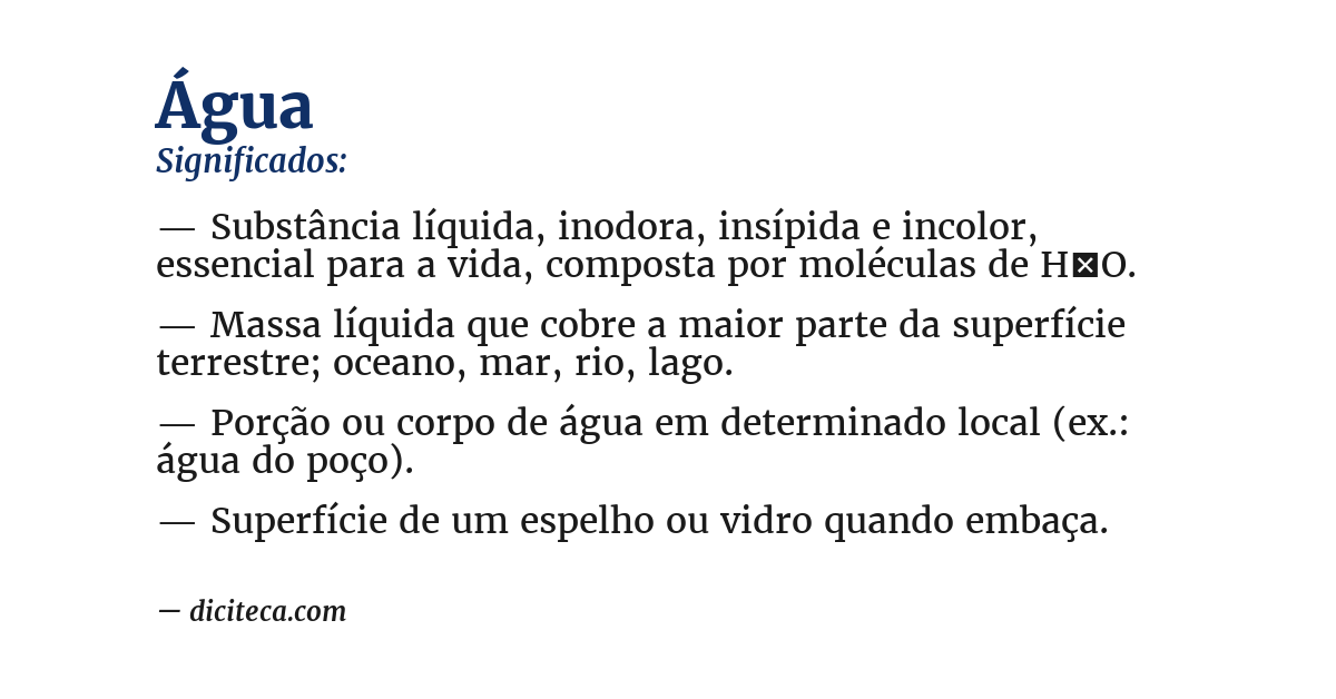 Significado de água