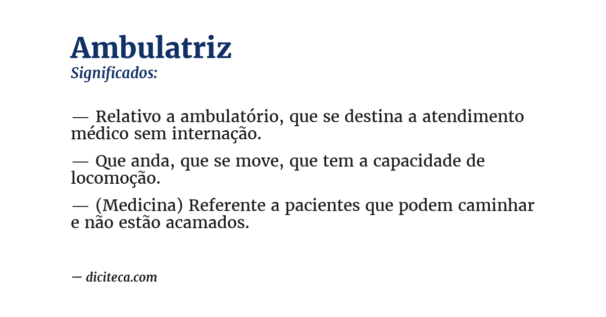 Significado de ambulatriz