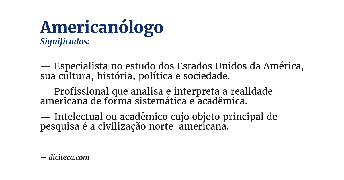 Significado de americanólogo