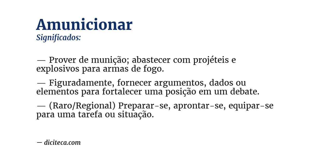 Significado de amunicionar