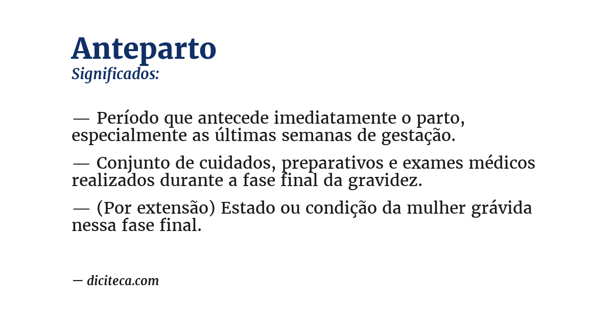 Significado de anteparto