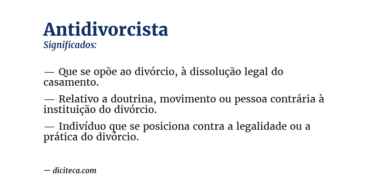 Significado de antidivorcista