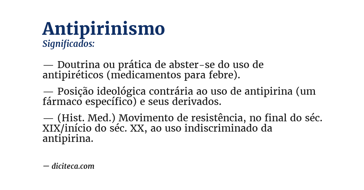 Significado de antipirinismo