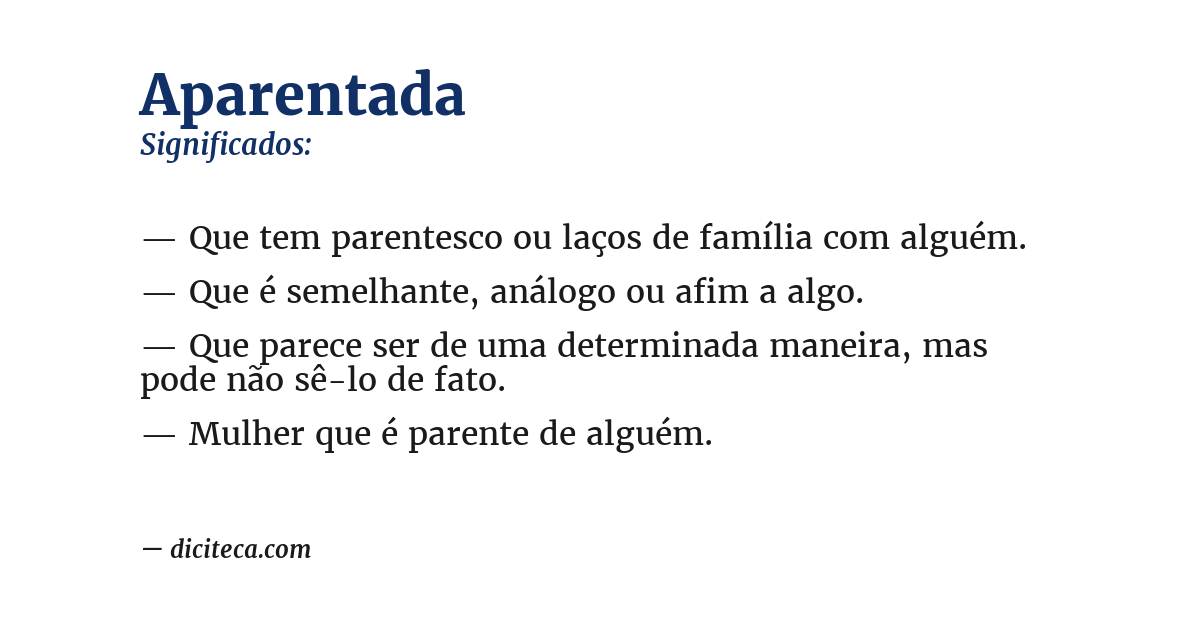 Significado de aparentada