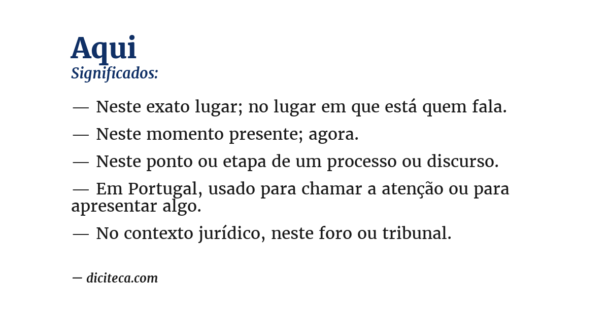 Significado de aqui