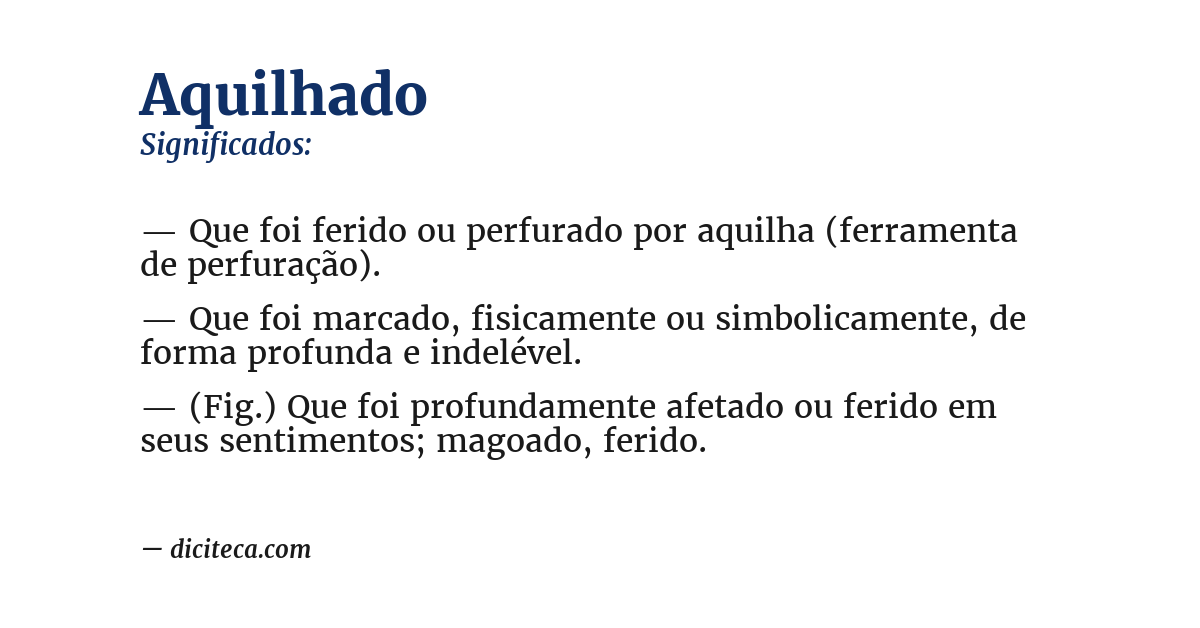 Significado de aquilhado