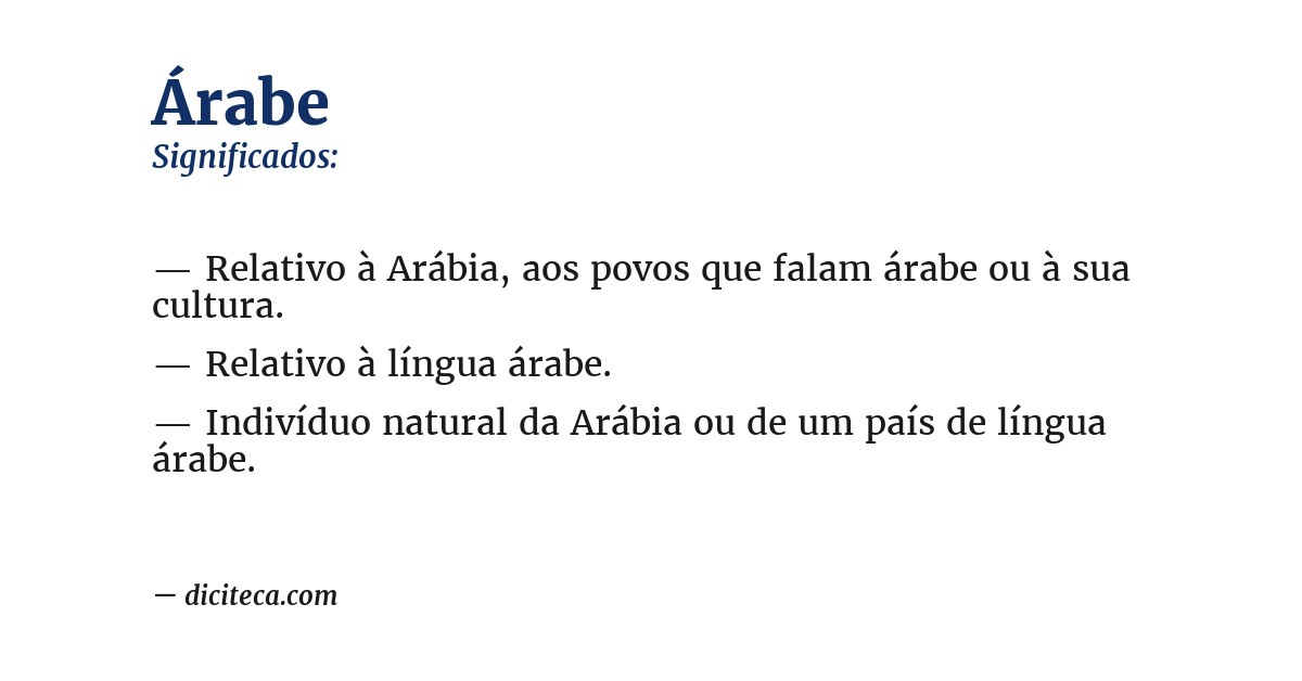 Significado de árabe