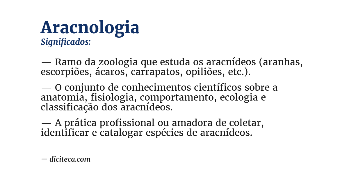 Significado de aracnologia