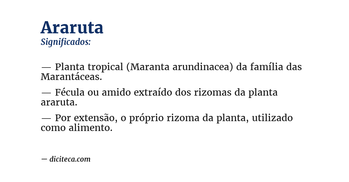 Significado de araruta