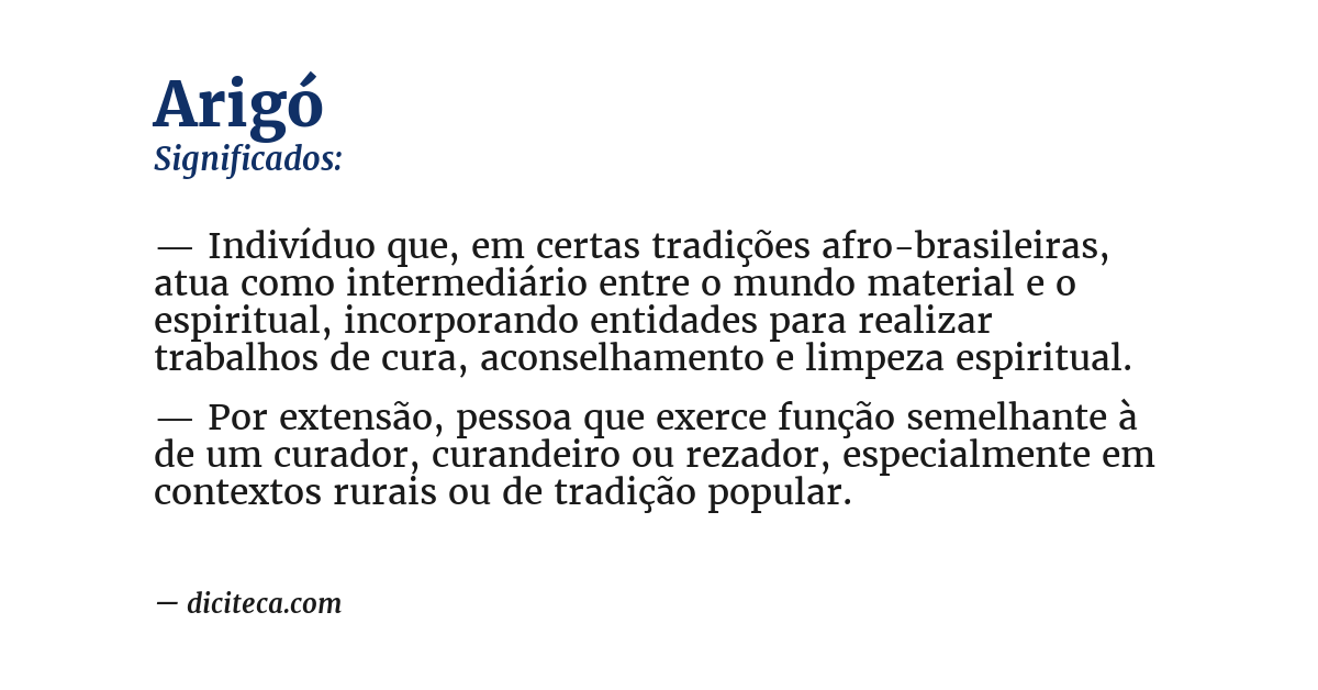 Significado de arigó