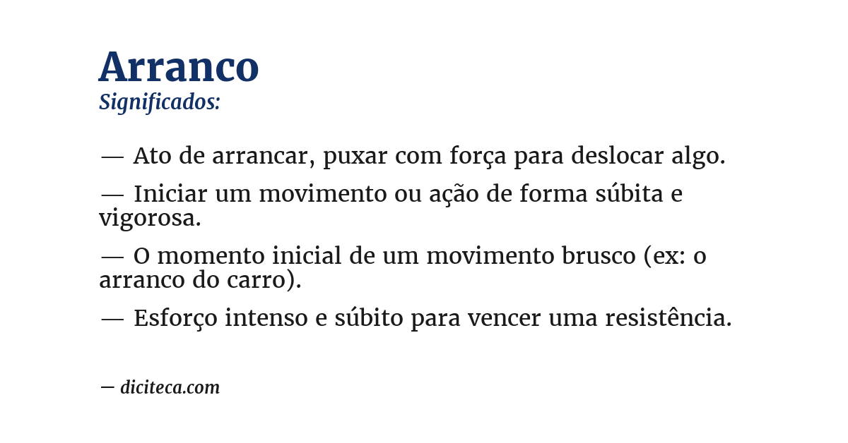 Significado de arranco