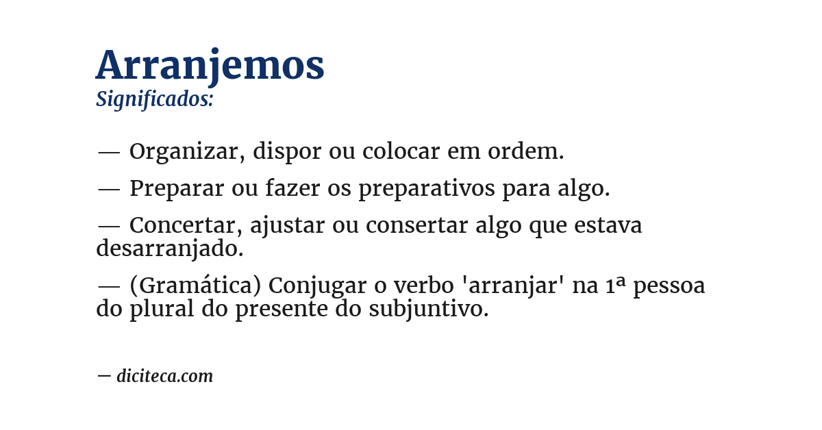 Significado de arranjemos
