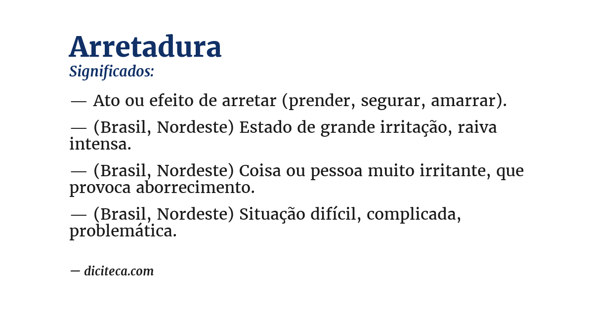 Significado de arretadura