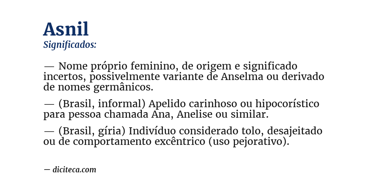 Significado de asnil