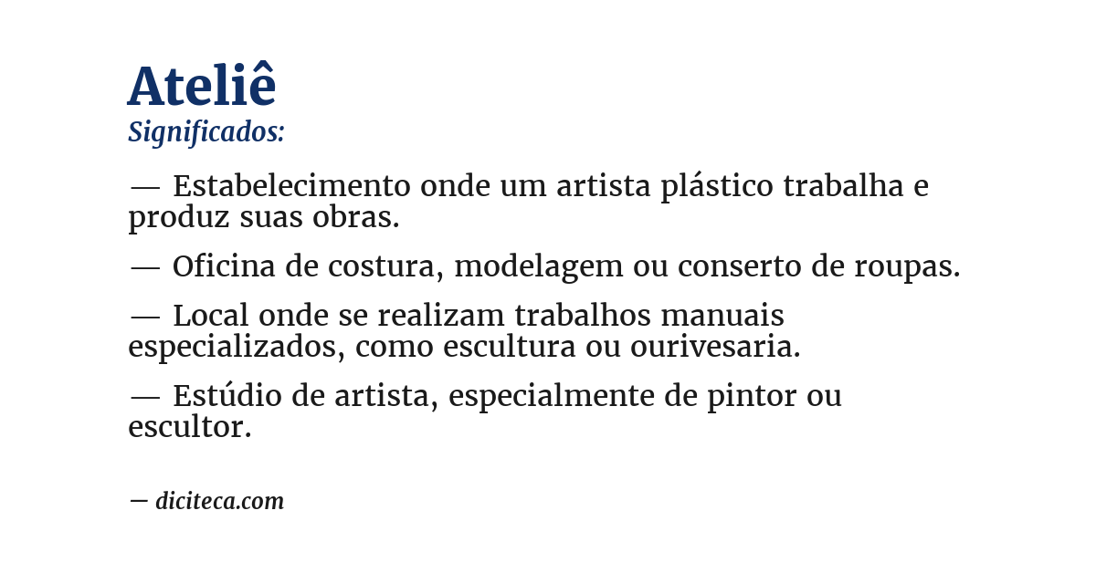 Significado de ateliê