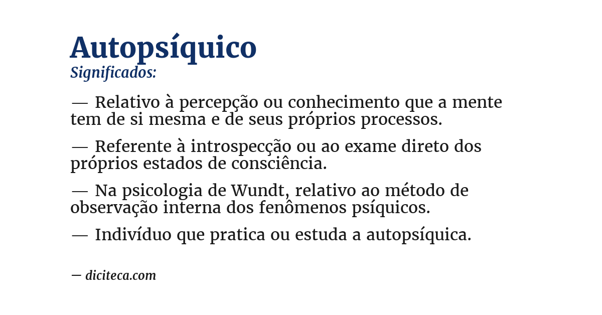 Significado de autopsíquico