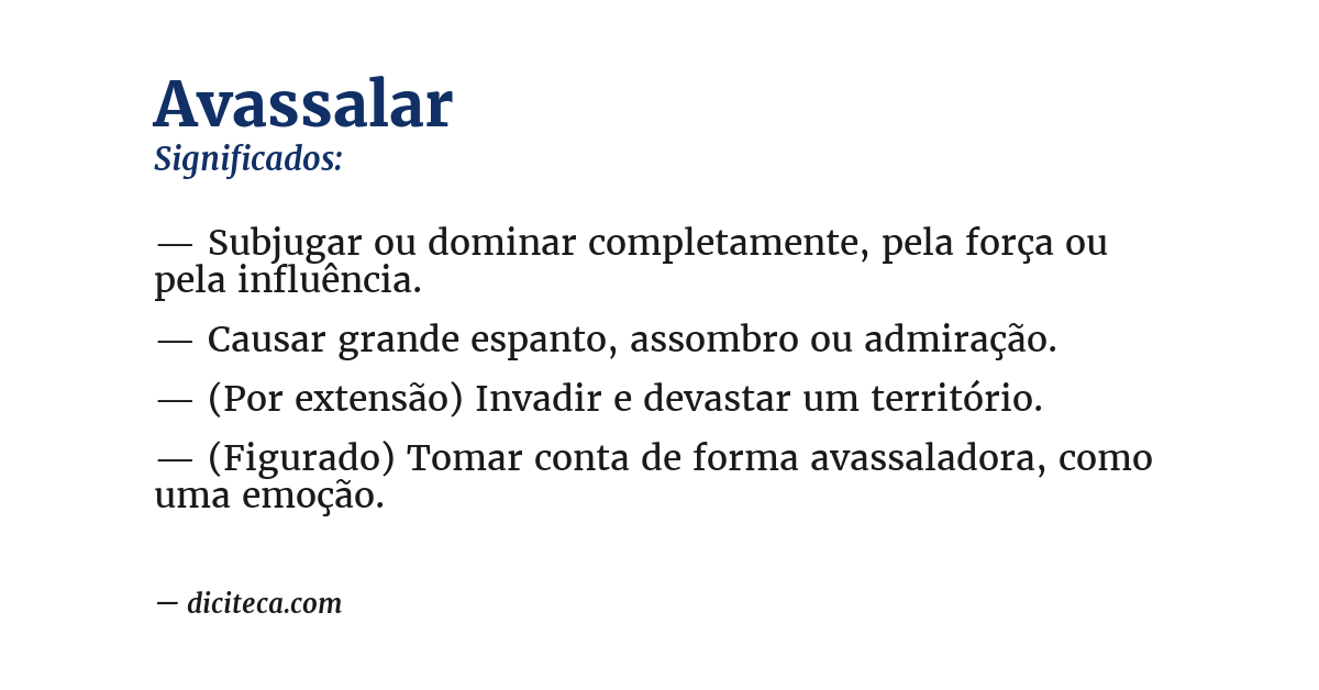 Significado de avassalar