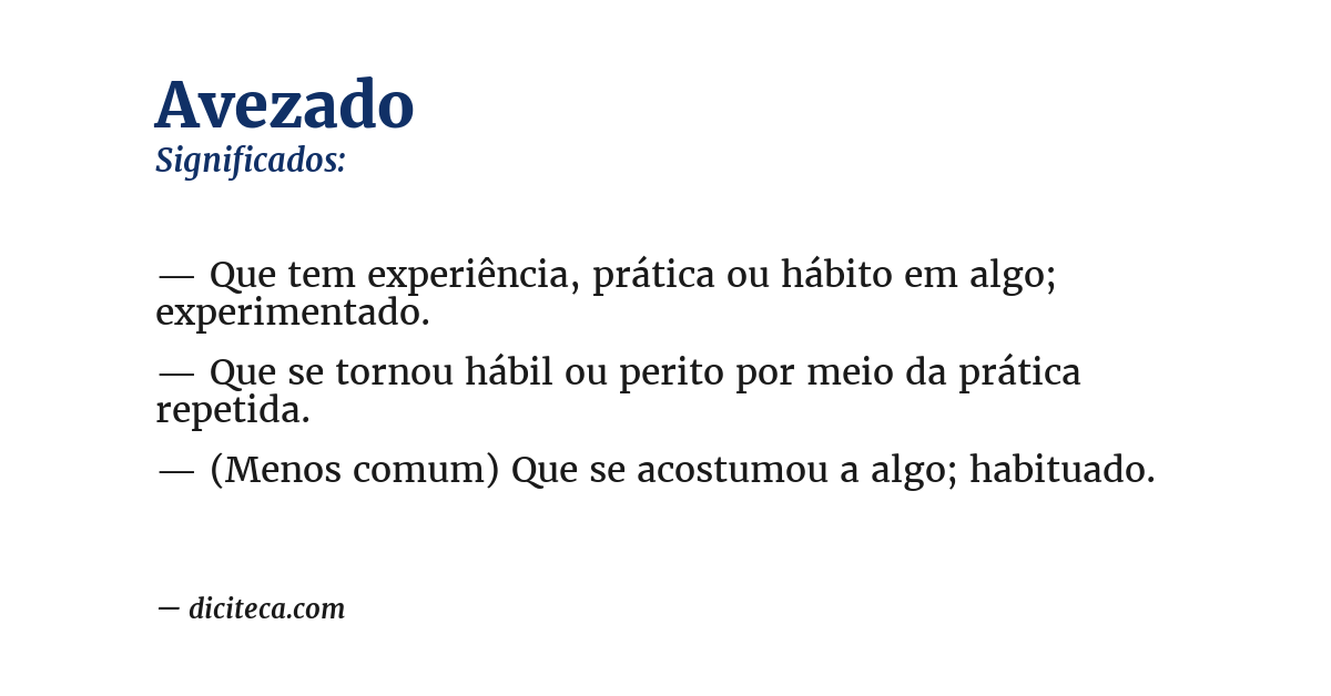Significado de avezado
