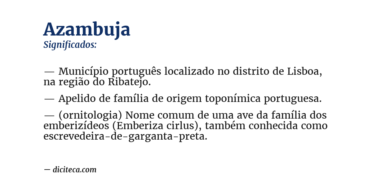 Significado de azambuja