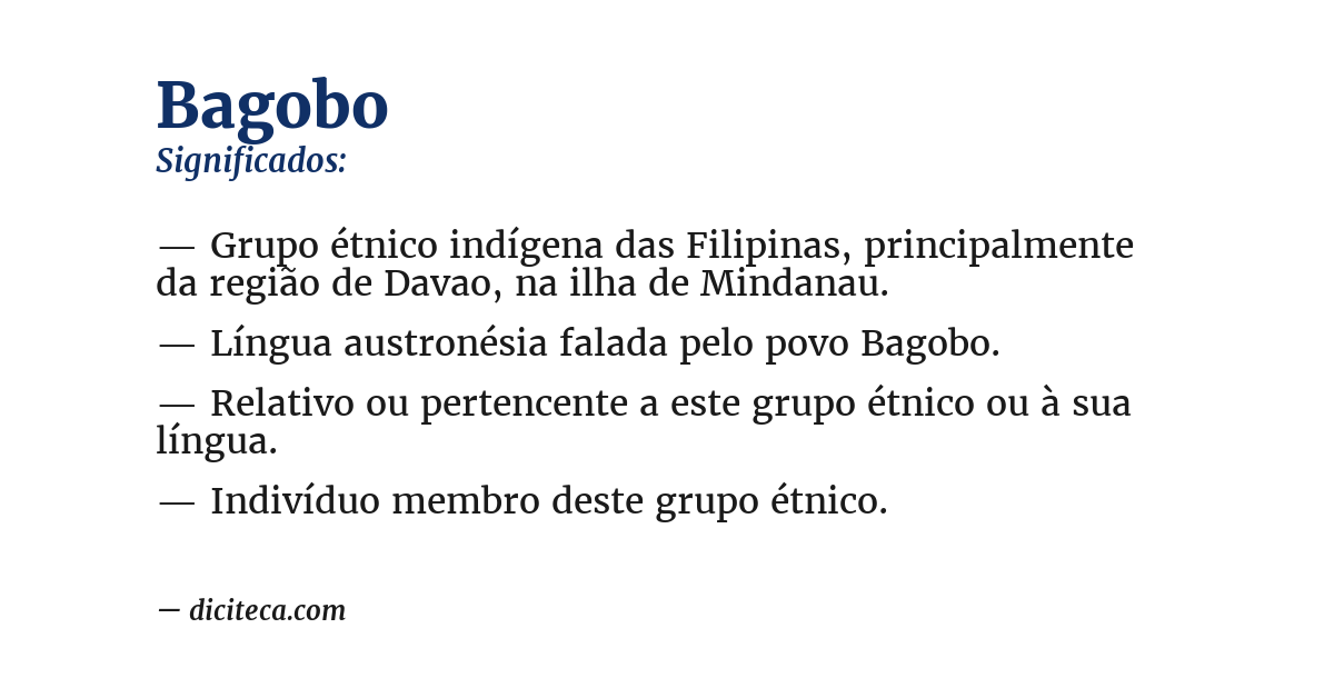 Significado de bagobo