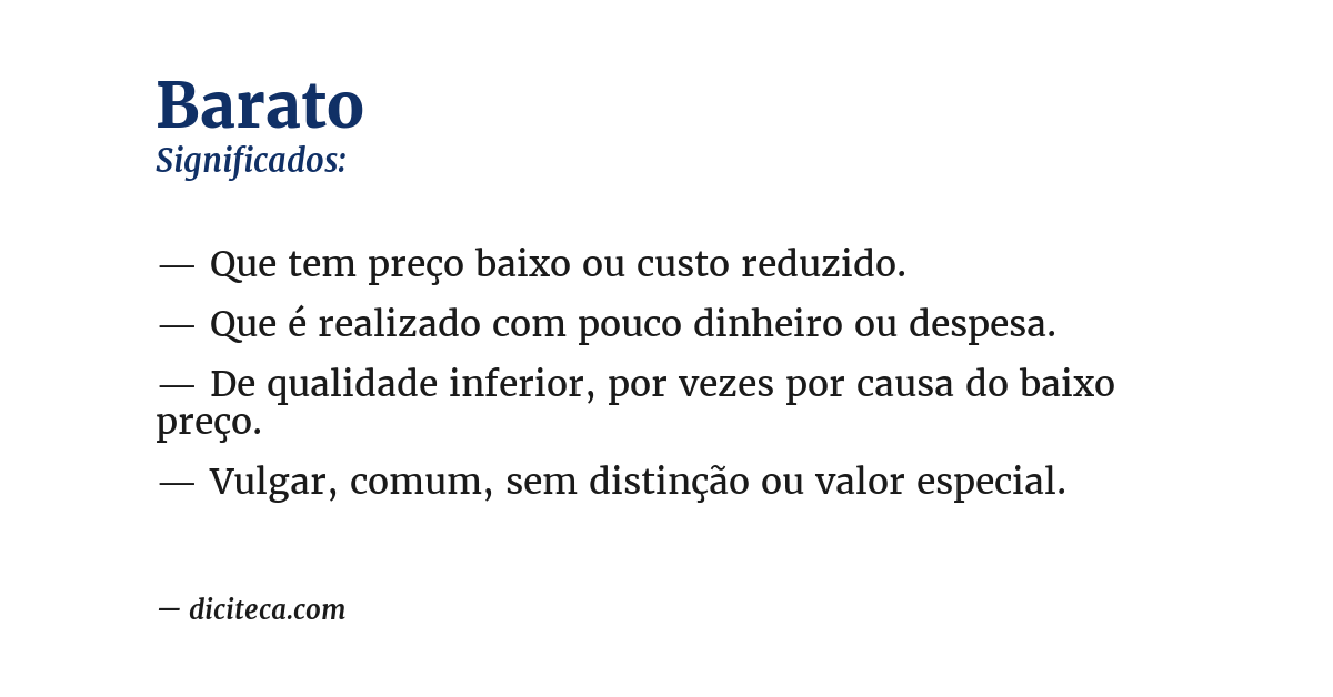 Significado de barato