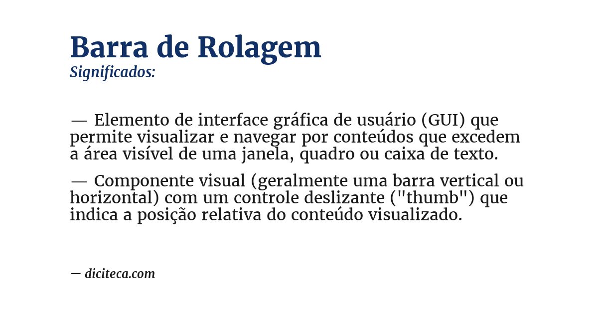 Significado de barra de rolagem