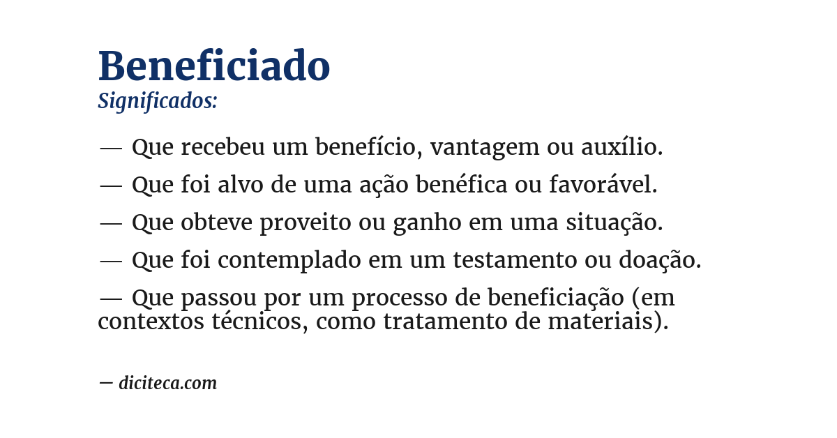 Significado de beneficiado