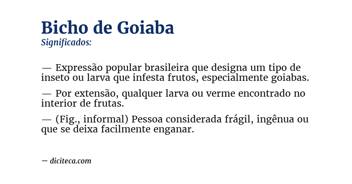 Significado de bicho de goiaba