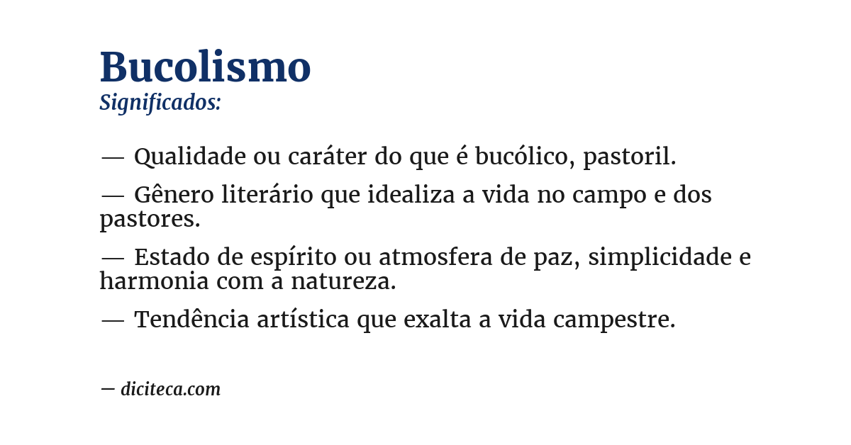 Significado de bucolismo