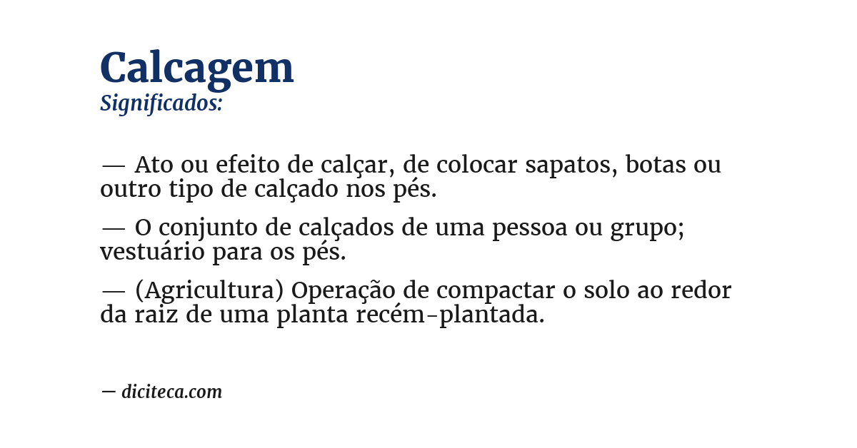 Significado de calcagem