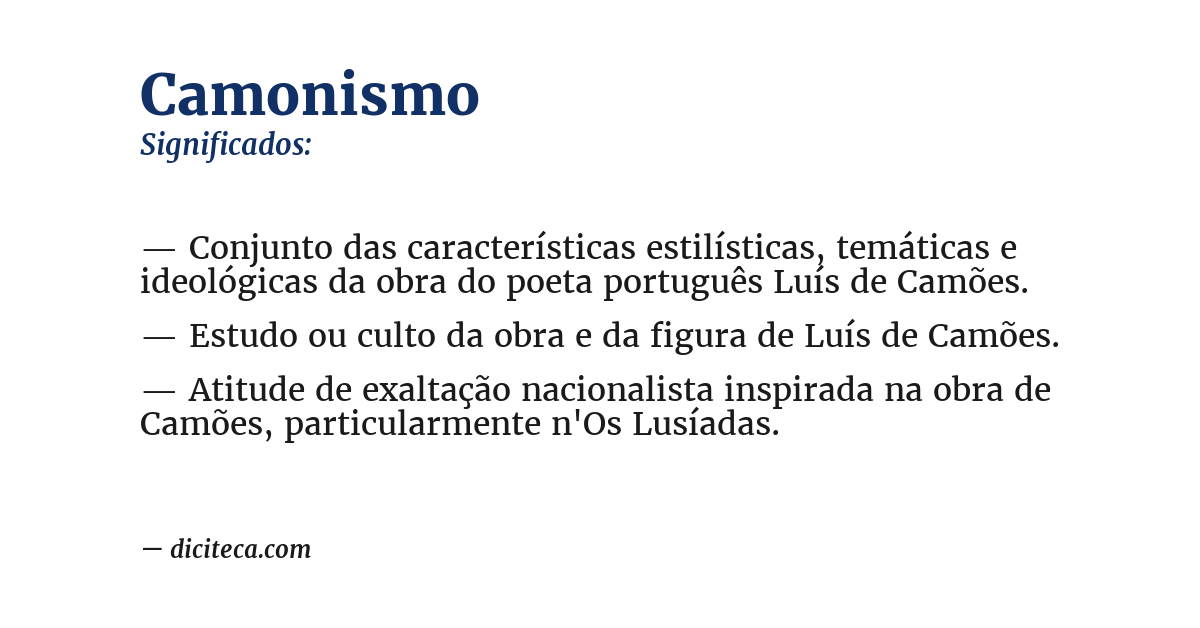 Significado de camonismo