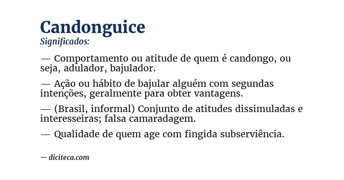 Significado de candonguice