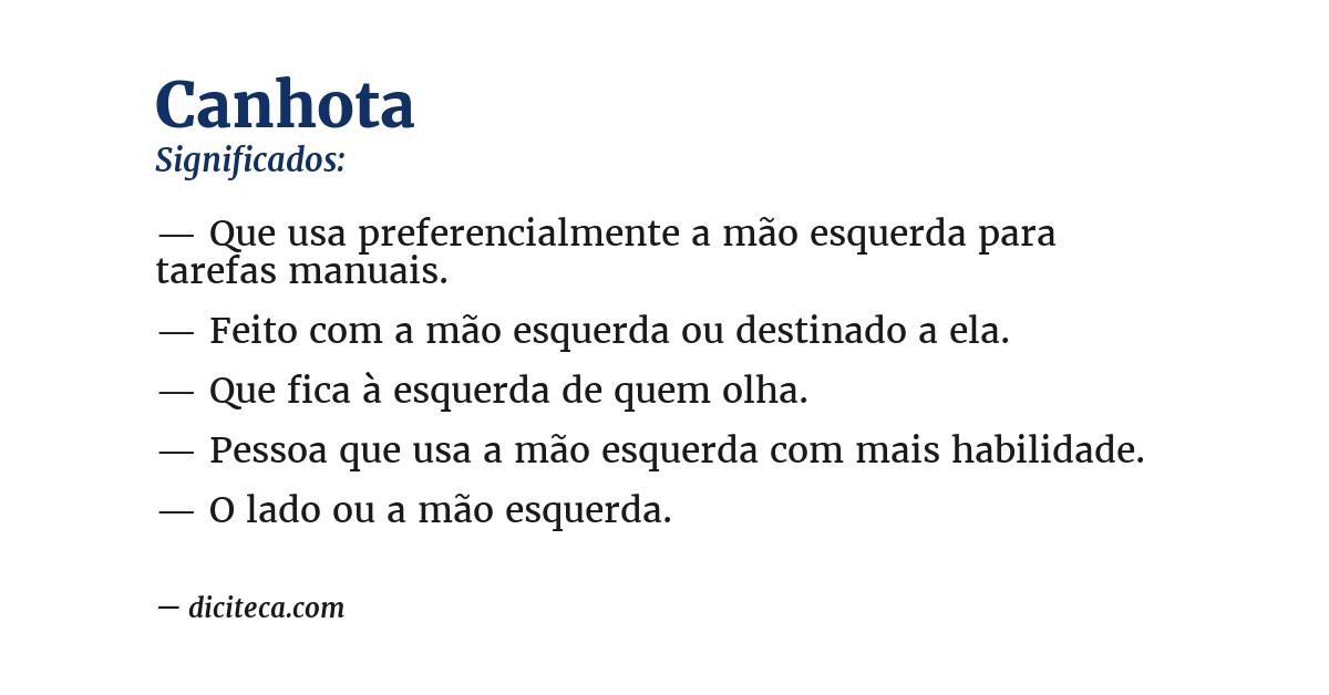 Significado de canhota