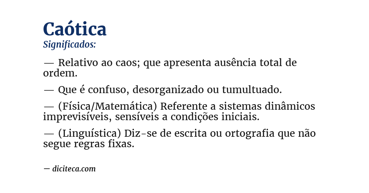 Significado de caótica