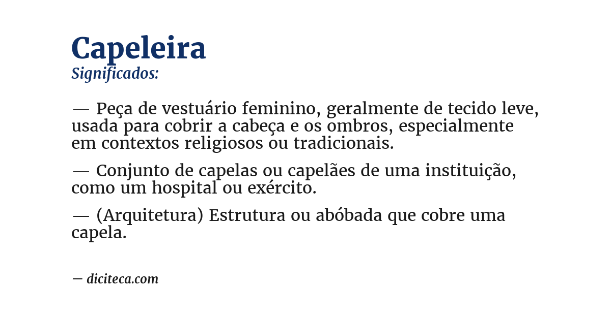 Significado de capeleira