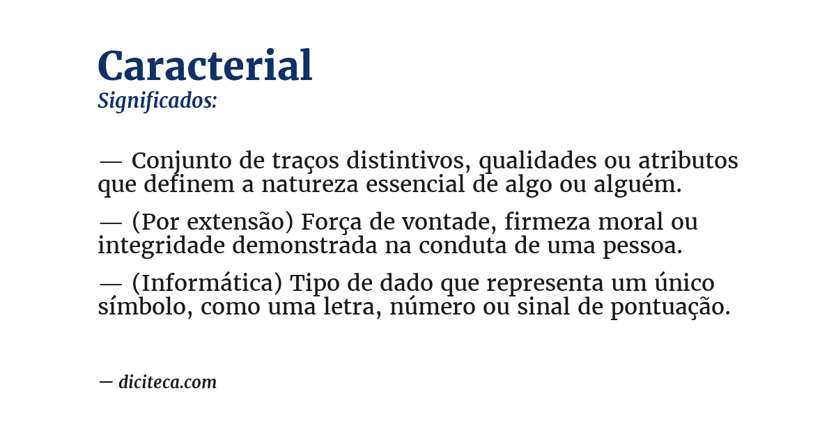 Significado de caracterial