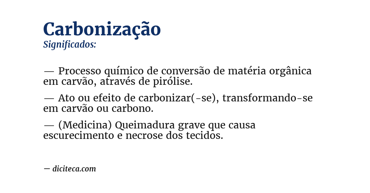 Significado de carbonização