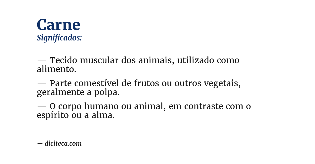 Significado de carne