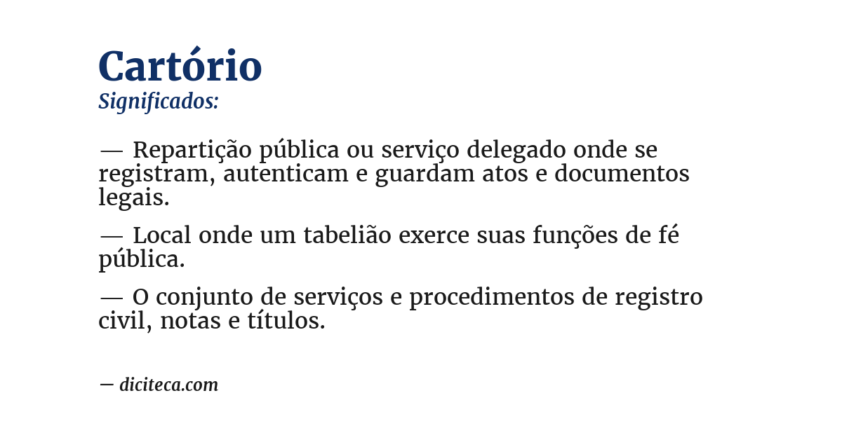 Significado de cartório