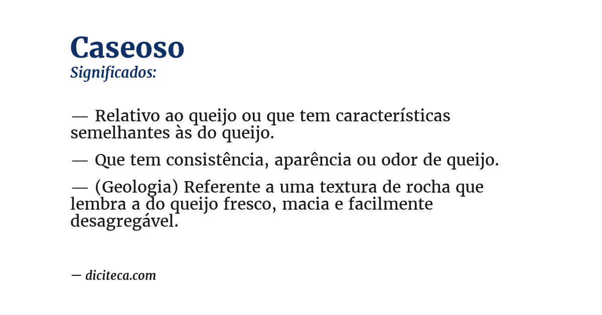 Significado de caseoso