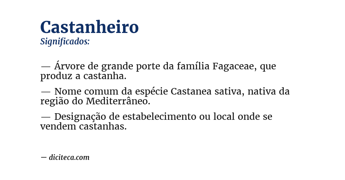 Significado de castanheiro