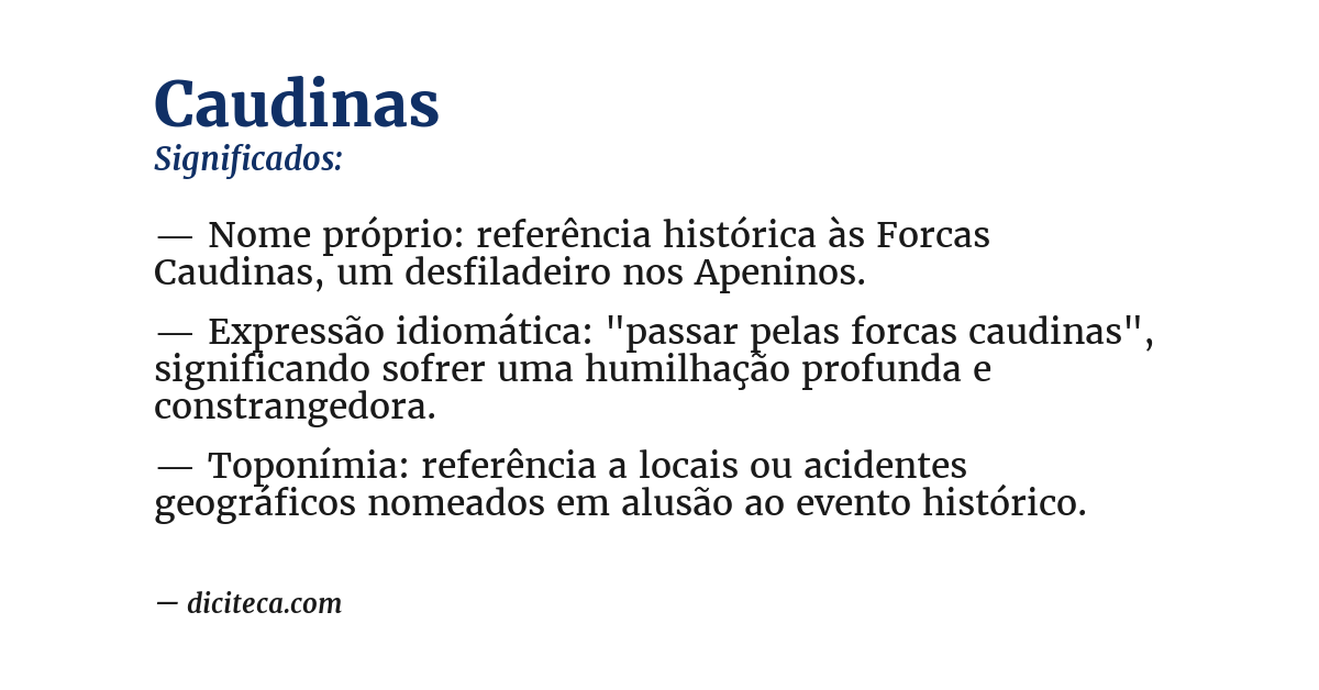 Significado de caudinas