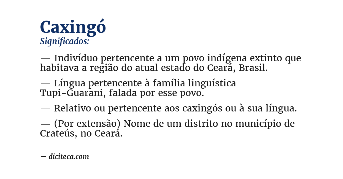 Significado de caxingó