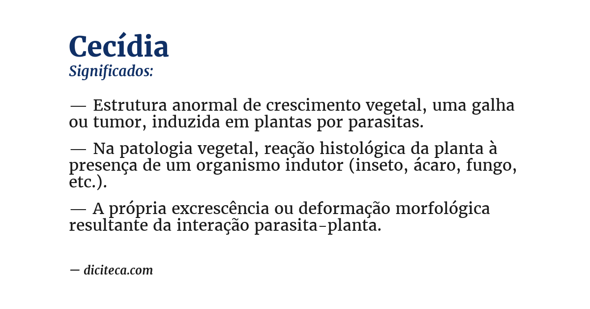 Significado de cecídia