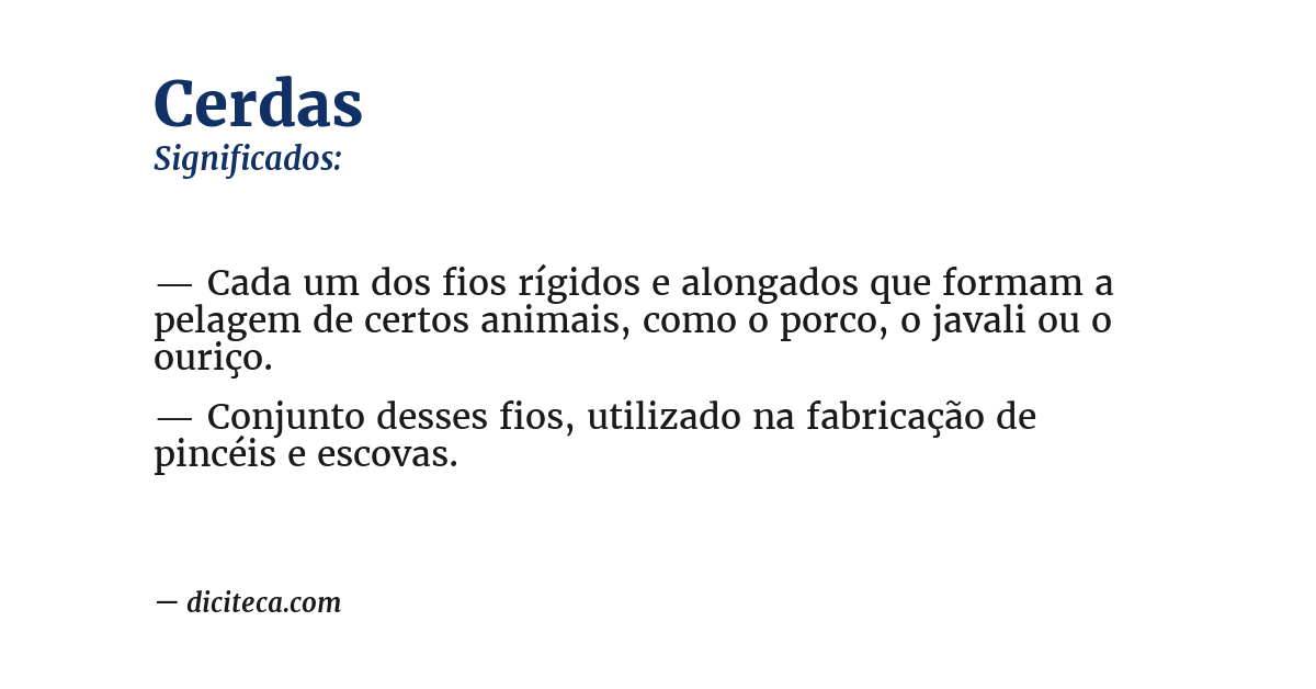 Significado de cerdas