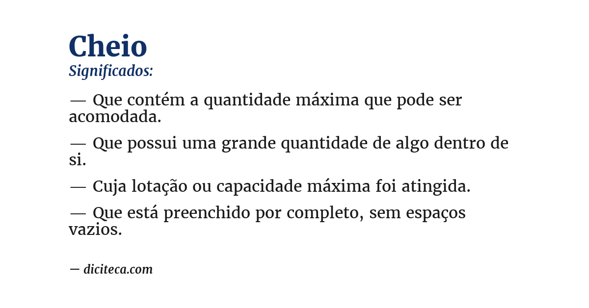 Significado de cheio