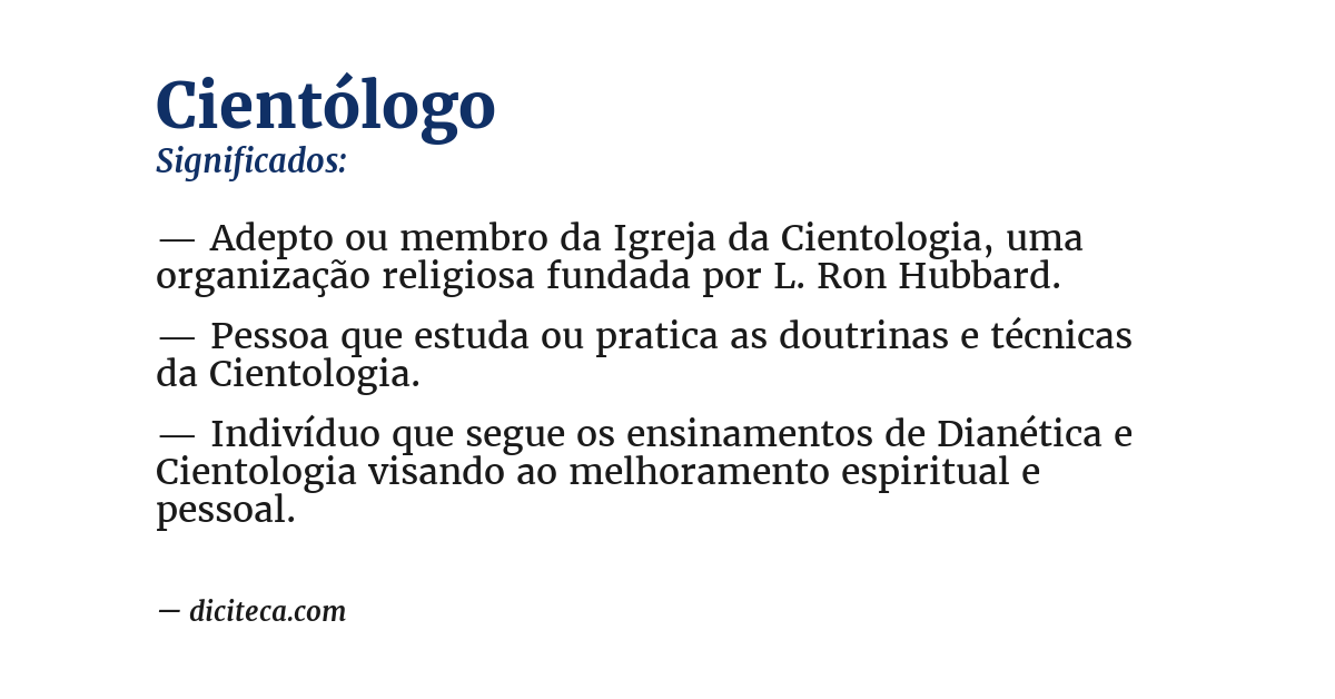 Significado de cientólogo